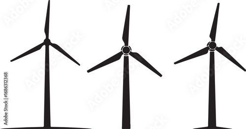 wind turbine on white background Renewable Energy Wind Turbine Icons

Sustainable Wind Power Generation Silhouette

Set of Windmill Turbine Vectors