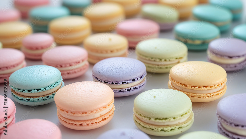 Obraz premium Closeup of assorted macarons