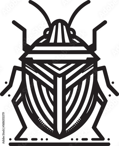 stink bug logo on a white background in vector format very easy 