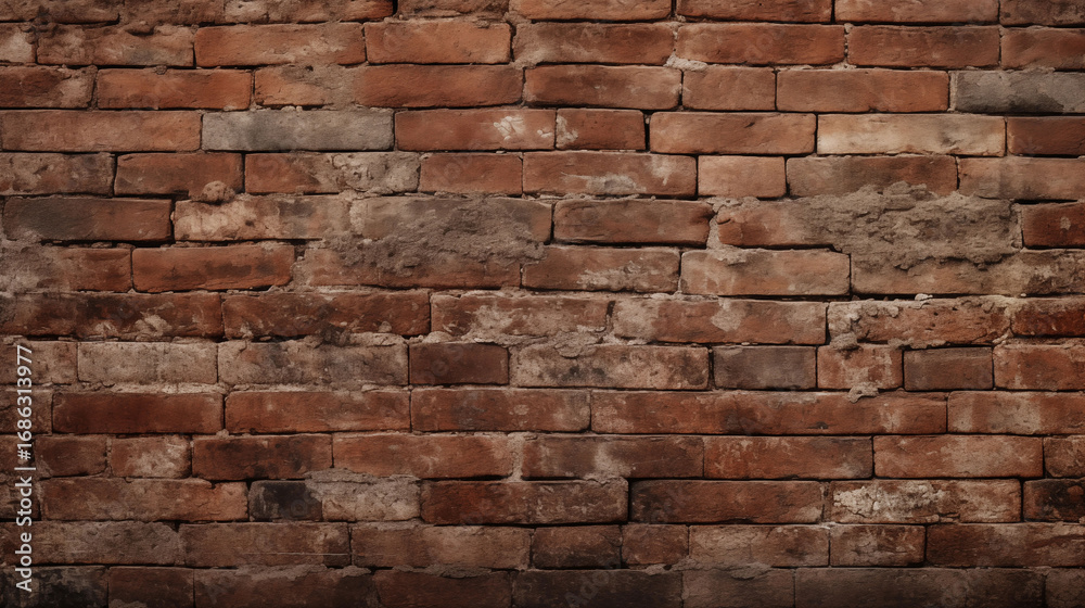 Fototapeta premium Old brick wall texture for architecture and interior design. Realistic high quality background element
