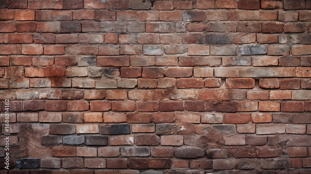 Fototapeta premium Old brick wall texture for architecture and interior design. Realistic high quality background element
