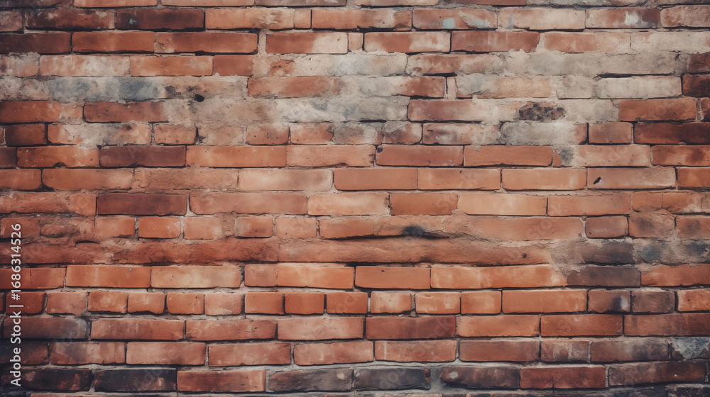 Fototapeta premium Old brick wall texture for architecture and interior design. Realistic high quality background element