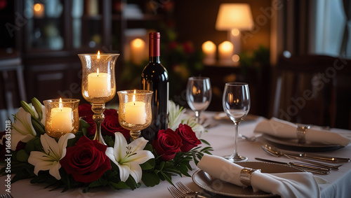 Romantic dinner setup
