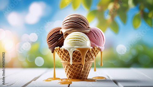 A colorful and vibrant image of  ice creem
