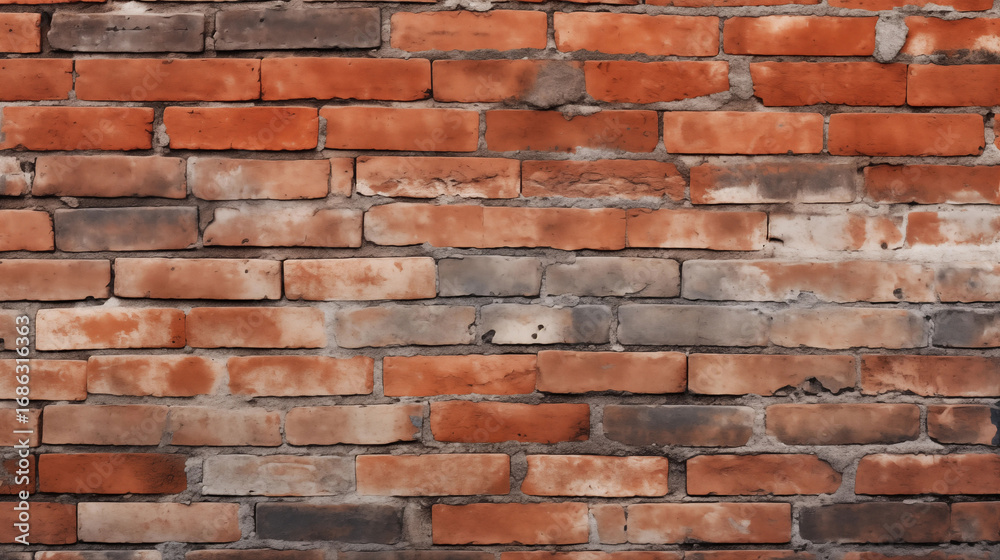 Obraz premium Old brick wall texture for architecture and interior design. Realistic high quality background element