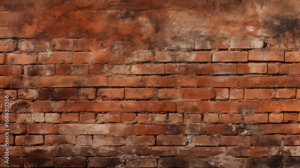 Fototapeta premium Old brick wall texture for architecture and interior design. Realistic high quality background element