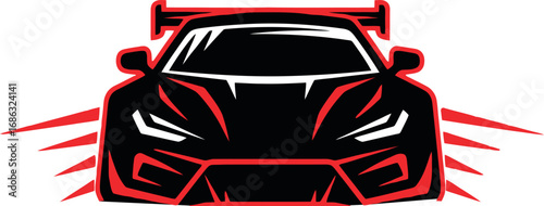 Bold Racing Car Silhouette Dynamic illustration asset (18)
