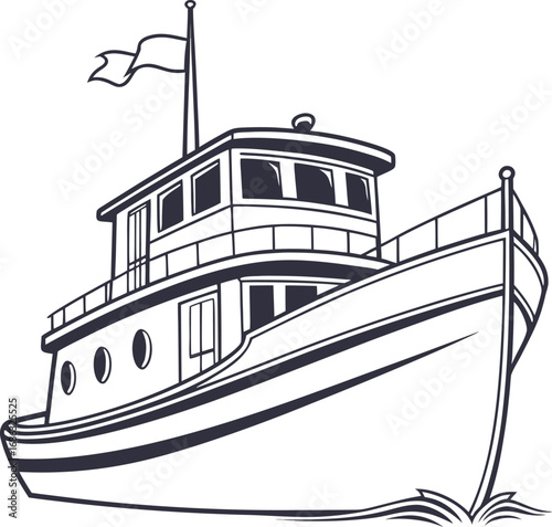 vector illustration of a boat
