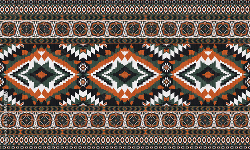 Tribal american ethnic native pattern.Traditional Navajo,Aztec,Apache,Southwest and Mexican style fabric pattern.Abstract vector motifs pattern.For fabric,clothing,blanket,carpet,woven,wrap,decoration