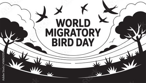 World Migratory Bird Day Vector Graphic: Nature, Wildlife, Conservation, and Art