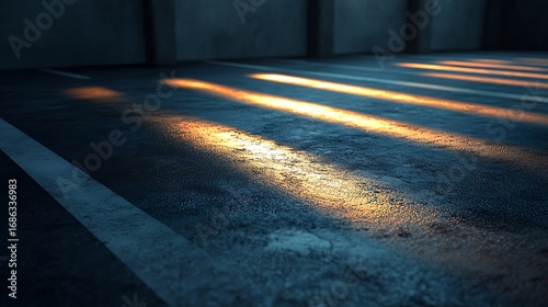Wallpaper Mural Striking Light  Shadow Play on Concrete Floor Abstract Architectural Photography. Torontodigital.ca