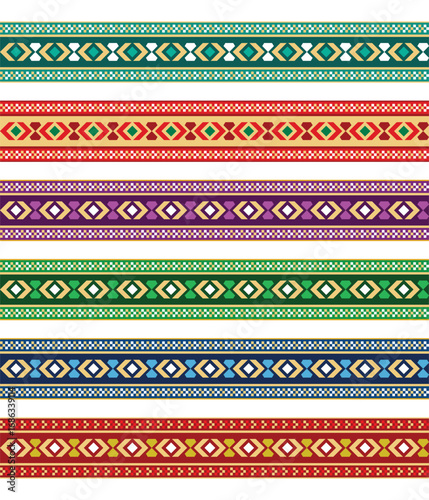 Traditional Decorative Borders with Tribal Motifs