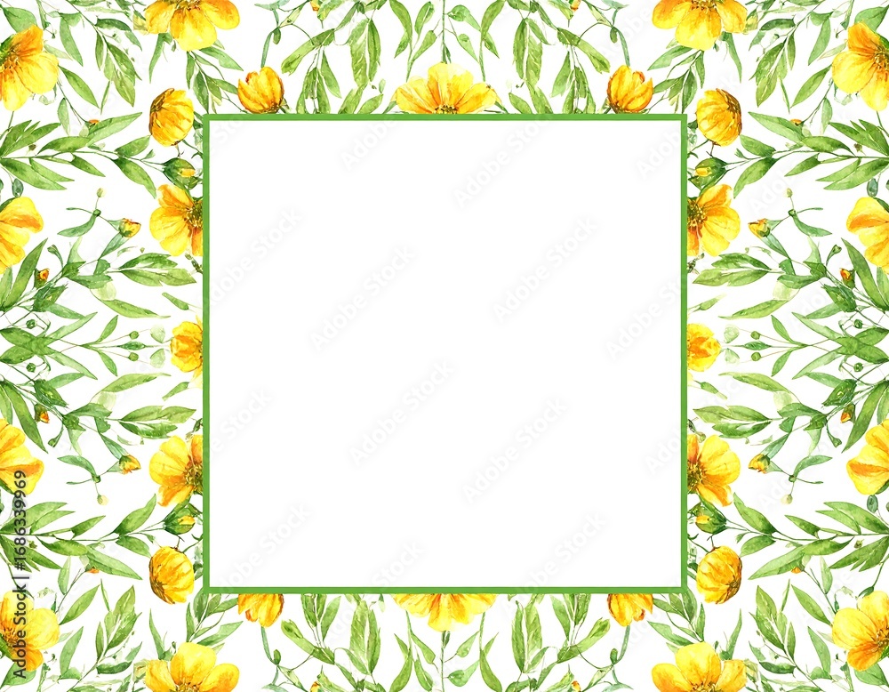 Obraz premium Watercolor floral frame