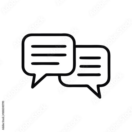 Communication Dialogue Bubbles Icon Representing Online Conversation and Messaging between People for Social Media and Business