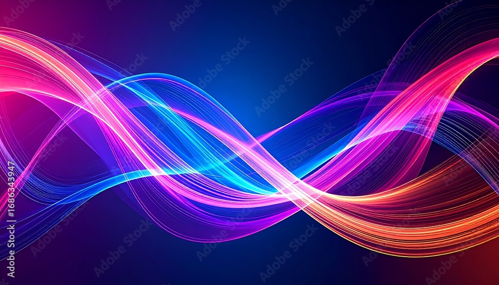 Fototapeta premium Abstract wavy lines of vibrant colors