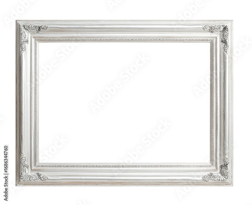 Empty antique-style picture frame, light gray