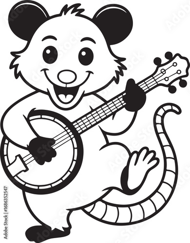 Banjo Possum Opossum Svg