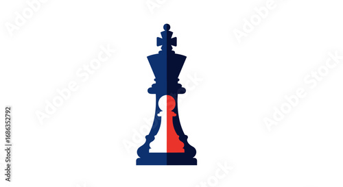 Symbolic representation of chess strategy and game progression illustrating pawn advancement to king transformation