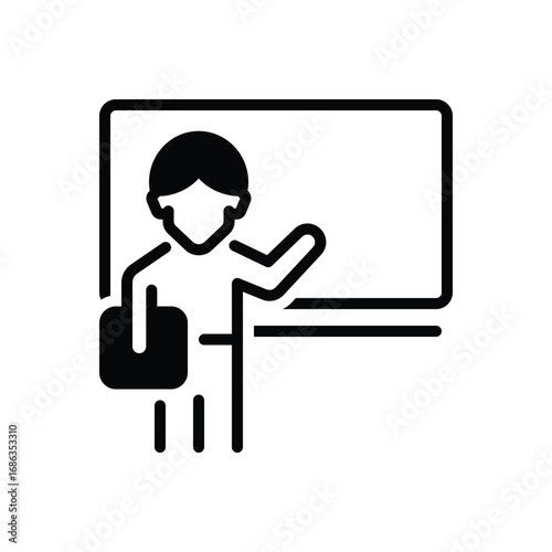 Black solid icon for teach