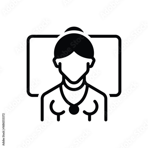 Black solid icon for teacher