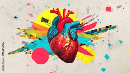 Vibrant heart surrounded by fading shadows, representing medical progress and emerging risks.
