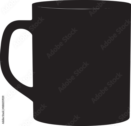  Ceramic Mug Silhouette Vector Illustration
