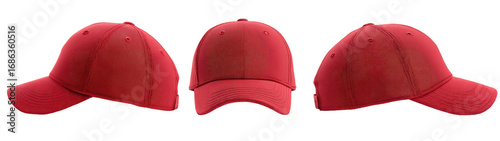 Three red baseball caps (2)
