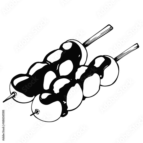 Hand Drawn Dango Japanese Rice Cake