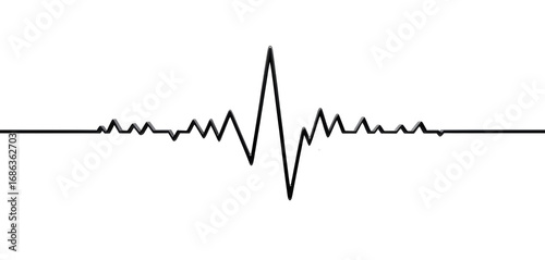 Minimalistic illustration of an abstract heartbeat line symbolizing life energy and rhythm on
