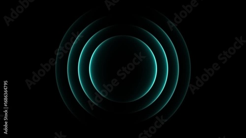 Abstract neon circle radio waves looping background. Abstract neon radio waves signal.Radio wave signal, radar concept.Radio waves seamless animation background video with alpha chanel.4k video