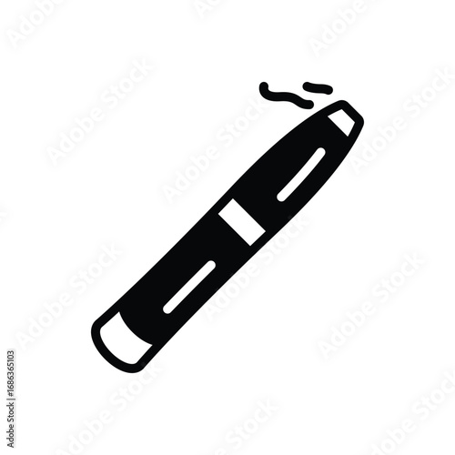 Black solid icon for cigar