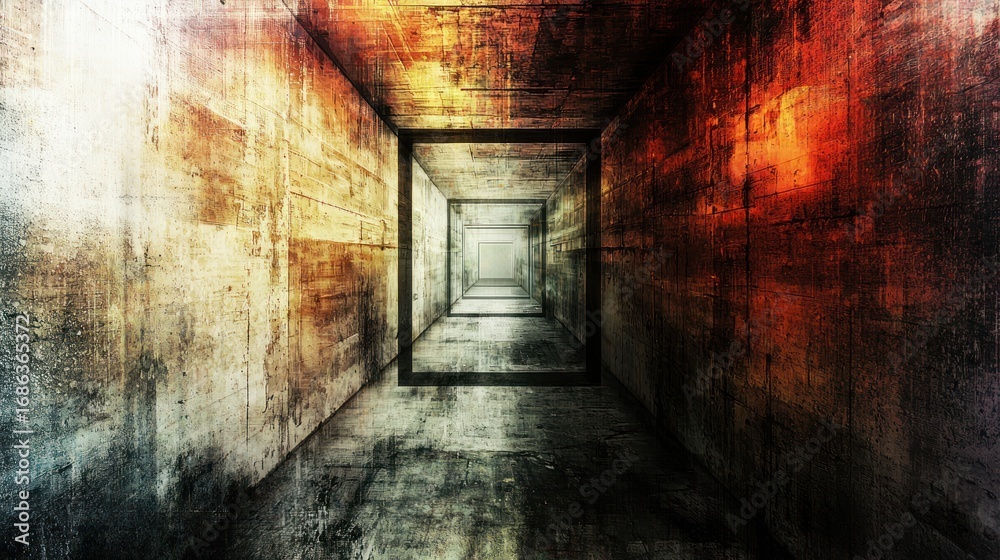 Fototapeta premium Concrete tunnel perspective