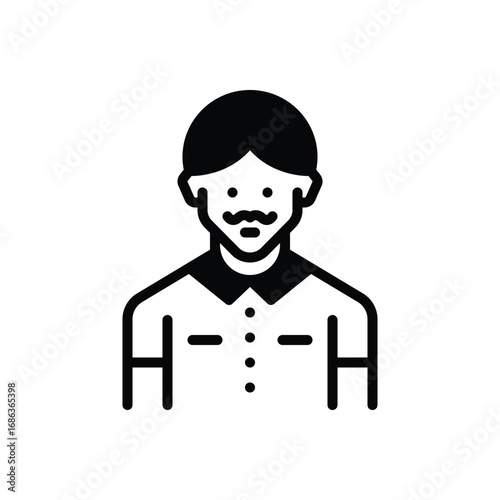 Black solid icon for father