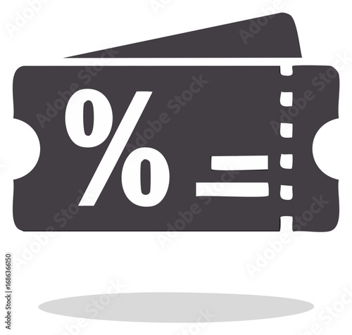 Discount coupon for promotion sale on paper with percentage sign for shopping deals and offers