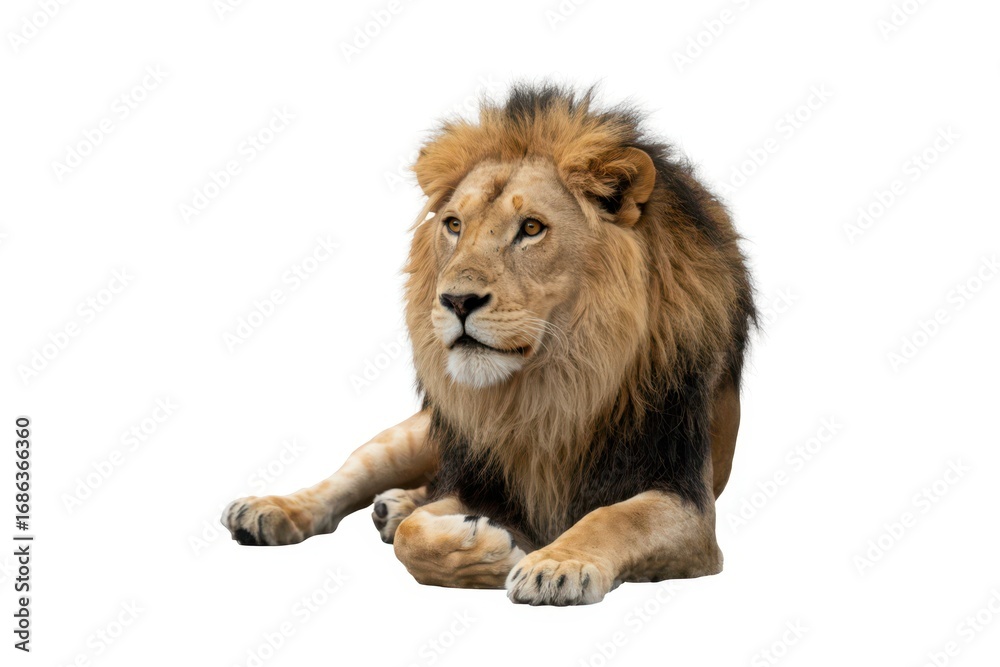 Obraz premium lion looking isolated on white isolated, white background