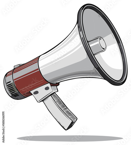 Classic megaphone amplifier for loud sound announcement and public speaking