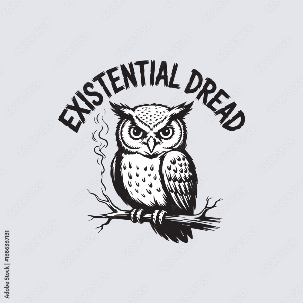 Fototapeta premium Cute Sketchy Owl