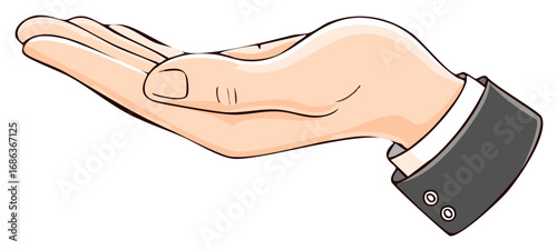 Business Hand Open Palm Facing Up Offering Support or Receiving Gift