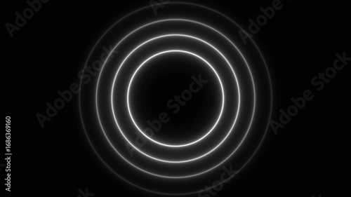 Abstract neon circle radio waves looping background. Abstract neon radio waves signal.Radio wave signal, radar concept.Radio waves seamless animation background video with alpha chanel.4k video