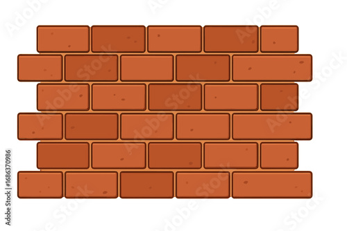 Cartoon red brick wall vector illustration. Seamless pattern texture for game background. House building facade construction, masonry graphic element. Old retro stonewall backdrop.