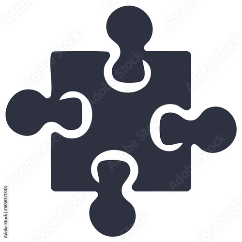 Puzzle piece illustration symbol representing teamwork, connection, solution
