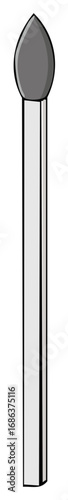 Simple Matchstick Illustration: Gray Head and White Stick for Ignition and Fire Safety Concepts