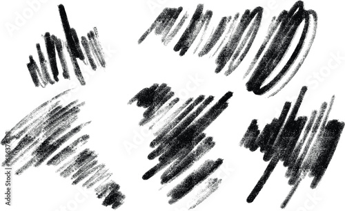 set of hand drawn ink splashes