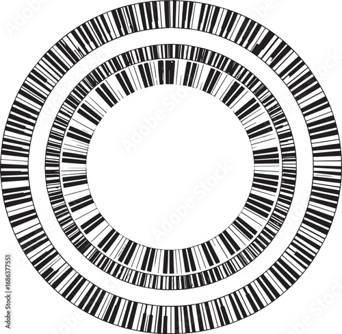  Music Instrument Round Frame Silhouette Vector Illustration