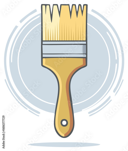 Paintbrush tool drawing, painting equipment icon, construction and renovation projects