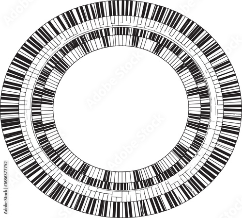  Music Instrument Round Frame Silhouette Vector Illustration