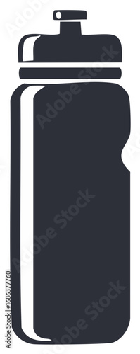 Isolated stylized reusable water bottle, fitness drink container