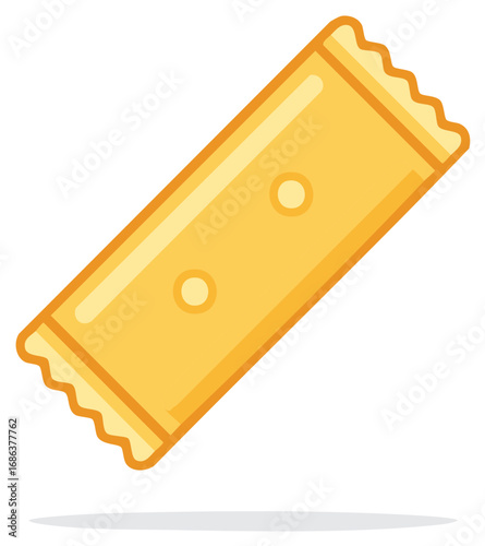 Single savory cracker biscuit with holes flat style cartoon vector icon