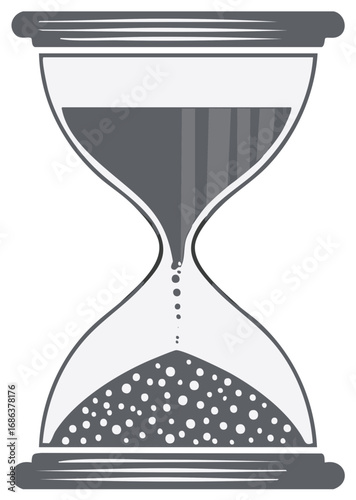 Gray Hourglass Sand Timer Sandglass Vintage Symbol Illustration, Countdown Icon
