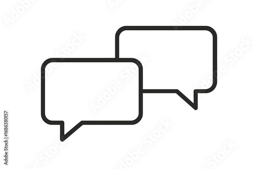 Speech bubble outline icon. Chat, dialogue, communication concept. Vector line art for messaging, comments, forum, support and conversation. Simple talk bubbles graphic.